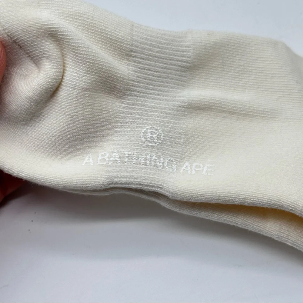 A Bathing Ape Head One Point Crew Socks (3 Pack) - White - Size S